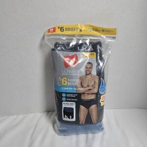 HANES Ultimate Mens Size M 32-34 Comfort Blend Tagless Briefs Underwear 6Pk NEW